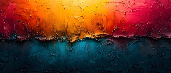 Abstract Painting of Rainbow Colored Background
