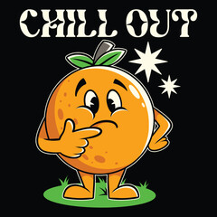 funny orange cartoon character