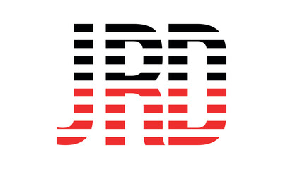 JRD three initial letter iconic line negative space minimal logo design vector template. monogram, abstract, wordmark, business, typography, minimalist, brand, company, flat, modern, unique, simple