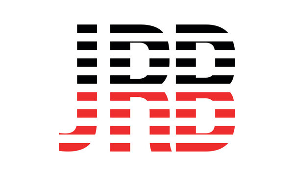 JRB three initial letter iconic line negative space minimal logo design vector template. monogram, abstract, wordmark, business, typography, minimalist, brand, company, flat, modern, unique, simple