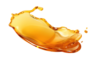 Honey or oil splash. Cut out on transparent	