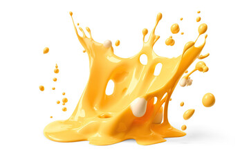 Melted cheese splash. Cut out on transparent	