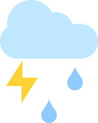 vector illustration of lightning rain clouds