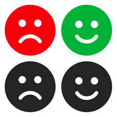 vector of likes and dislikes icons, happy and sad face icons