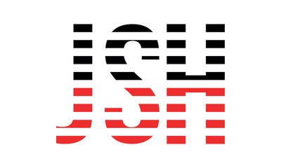 JSH three initial letter iconic line negative space minimal logo design vector template. monogram, abstract, wordmark, business, typography, minimalist, brand, company, flat, modern, unique, simple