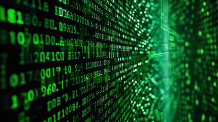 Data Symphony Explore the Intricate World of Binary Code on a Computer Screen Background.