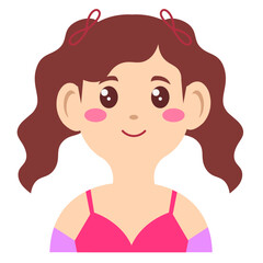 Beautiful and cute female face sticker,art illustration