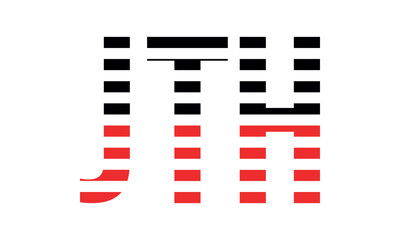 JTH three initial letter iconic line negative space minimal logo design vector template. monogram, abstract, wordmark, business, typography, minimalist, brand, company, flat, modern, unique, simple