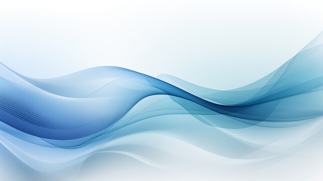 Blue Wave Abstract: Vector Illustration of Liquid Motion and Light in Oceanic Art