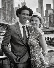 fotografia antigua de pareja en New York en 1920