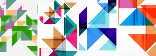 Triangle poster set for wallpaper, business card, cover, poster, banner, brochure, header, website
