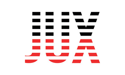 JUX three initial letter iconic line negative space minimal logo design vector template. monogram, abstract, wordmark, business, typography, minimalist, brand, company, flat, modern, unique, simple