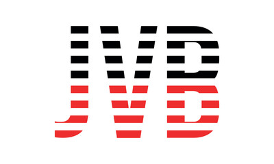 JVB three initial letter iconic line negative space minimal logo design vector template. monogram, abstract, wordmark, business, typography, minimalist, brand, company, flat, modern, unique, simple