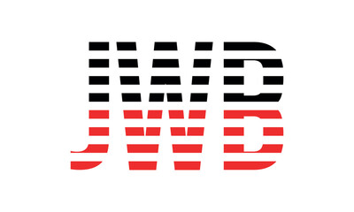 JWB three initial letter iconic line negative space minimal logo design vector template. monogram, abstract, wordmark, business, typography, minimalist, brand, company, flat, modern, unique, simple