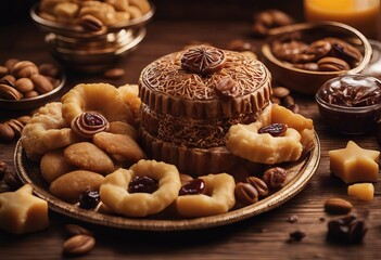 sweets food Dates background Ramadan background Eid wood brown
