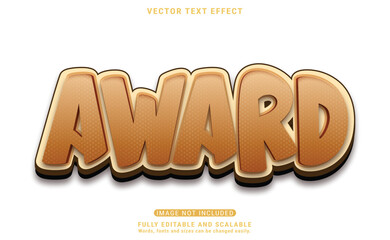 Vector award text 3d style editable text effect