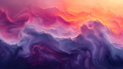 Abstract Painting With Purple and Orange Hue
