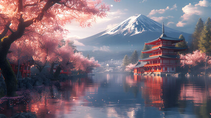 Beautiful_japanese_village_town_in_the_morning._buddhist 3 Generative AI