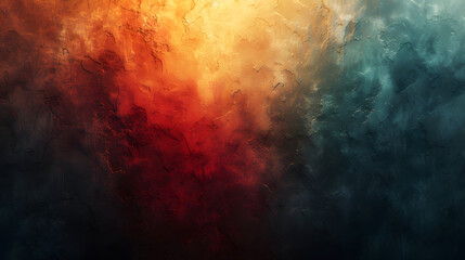 Abstract Painting of a Red, Orange, and Blue Cloud