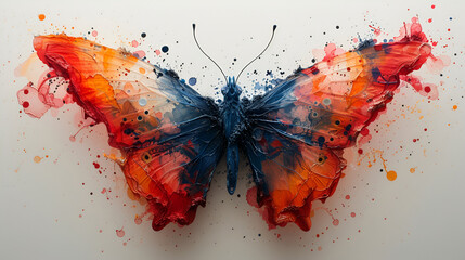 Exploded butterfly - obrazy, fototapety, plakaty