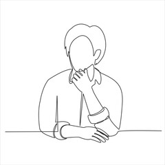 human thinking - continuous line drawing