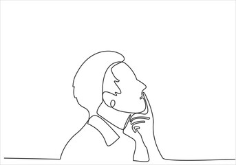 human thinking - continuous line drawing