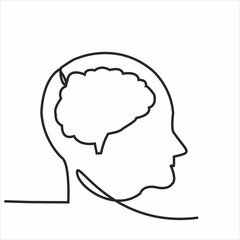 human thinking - continuous line drawing