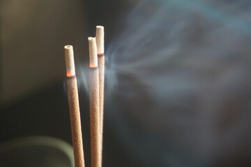 incense sticks on a table