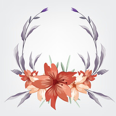 Decorative Floral Foliage Ornament for Wedding Invitation