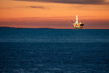 Oil Derricks, Offshore Drilling, Santa Barbara, Southern California, Oil Industry, Sunset, Petroleum, Energy, Extraction, Coastal, Drilling Rig, Oil Rig