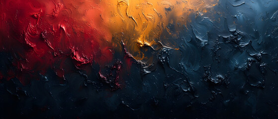 Abstract Painting of Red, Yellow, and Blue