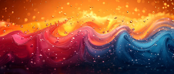 A Painting of a Wave With Water Drops