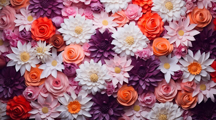 Seamless flower background, colorful flower background