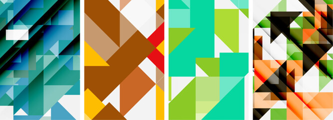 Triangle poster set for wallpaper, business card, cover, poster, banner, brochure, header, website