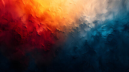Abstract Painting With Red, Orange, and Blue Colors