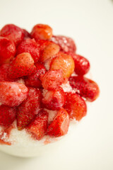 Fresh strawberry fruit shaved ice