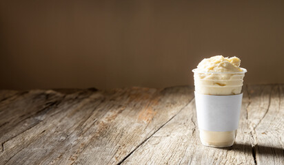 Vanilla frappe in a cup