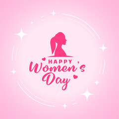 beautiful happy womens day eve pink background design