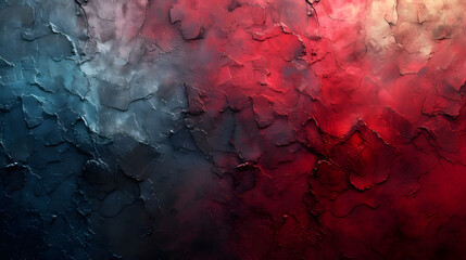 Red and Blue Abstract Painting on a Wall - obrazy, fototapety, plakaty