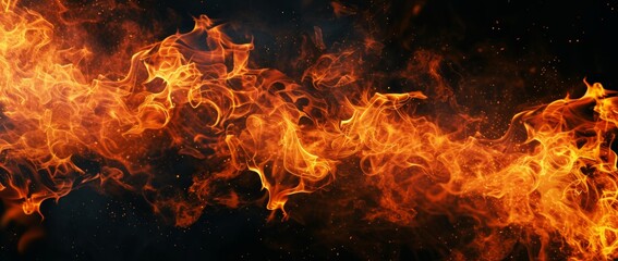 fire flames on a black background