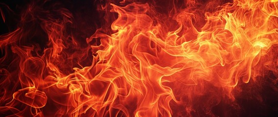 Fototapeta premium fire flames on a black background