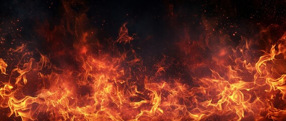 Fototapeta na wymiar fire flames on a black background