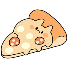 Illustration of pepperoni mozzarella cheese pizza 