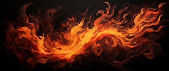 fire flames on a black background