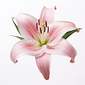 Photo of lily flower isolated on white background