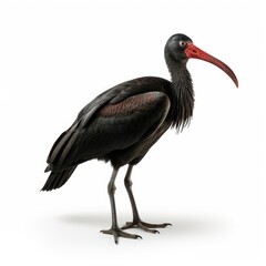 Fototapeta premium Photo of Northern Bald Ibis isolated on white background