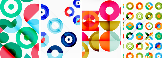 Round geometric elements and circles in background design for wallpaper, business card, cover, poster, banner, brochure, header, website