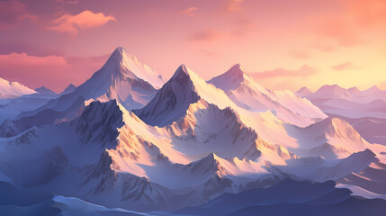 Stunning mountains, panoramic peaks PPT background