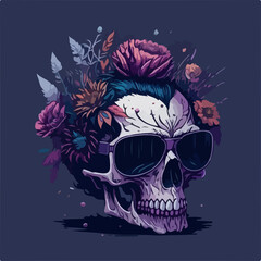 Colorful and edgy, this skull artwork on a t-shirt is the perfect addition to any wardrobe.