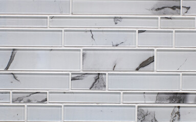 white rectangle tile wall 